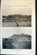 Antique Old Print Japan Korea Japanese Port Yokosaka Ancient Wall Seoul 1904