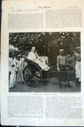 Antique Old Print Mr Clement Scott Jinricksha Colombo Ceylon Onlookers 1893