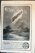 Antique Print Watson'S Sparkla Lightens Labour Advert Cleaning Product 1904