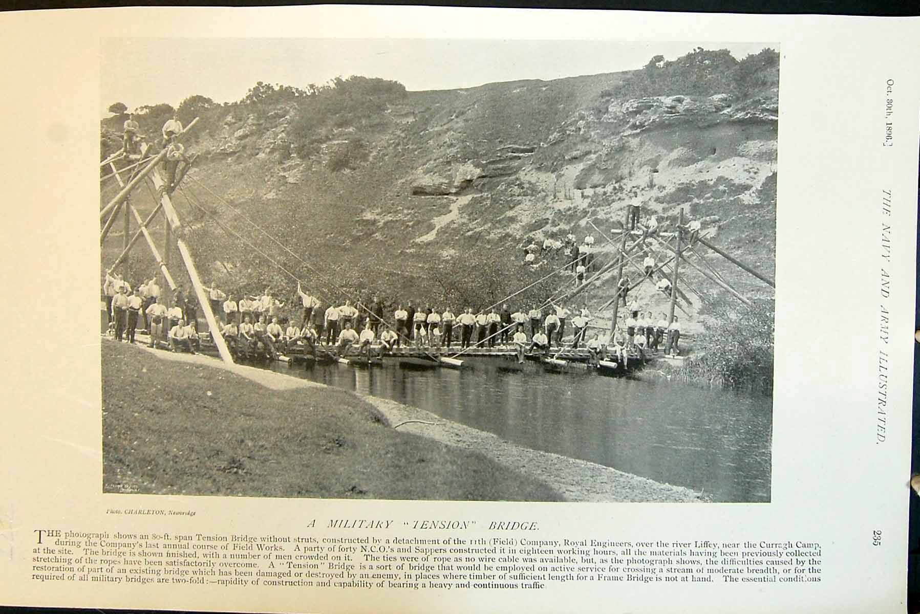 Old Military Tension Bridge 80Ft Span 11Th Field Co Royal Engineers 1896