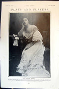 Old Plays And Players Miss Eleanor Robson Portrait Table Gloves 1904 20th