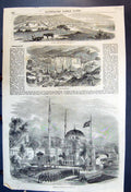 Antique Old Print General View Varna Bitlis, Kurdistan Arsenal Tophkane Army