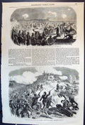 Antique Old Print Burying Dead Crimea Before Sebastopol Attack Russian 1855