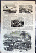 Old Antique Print View Kertch From Road To Simpheropol Bombardment Town