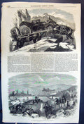 Antique Print Russians Conveying Military Goods Sepastopol Encampment 1855 19th