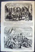 Antique Old Print Interior French Pit Before Mamelon Sier'S Amusements 1855