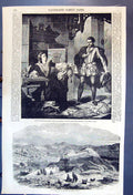 Antique Old Print Queen Elzabeth Delivering Death Warrant Scots City Akhalsik