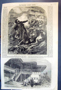 Old Print Cossack Attacking Englishman Shot Palace Achmet Bay Trebizonde