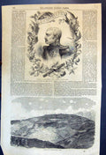 Antique Print Portrait Marshall Pelissier General View Malakoff Tower 1855 19th