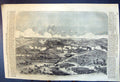 Original Old Antique Print General View The Engagement Banks Tchernaya 1855