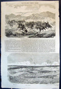 Old Print Turkish Transport Attacked Cossacks South Side Sebastopol 1855 19th