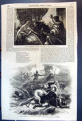 Antique Print Othello Relating Story Dog Attacking Russian Sier Crimea 1855