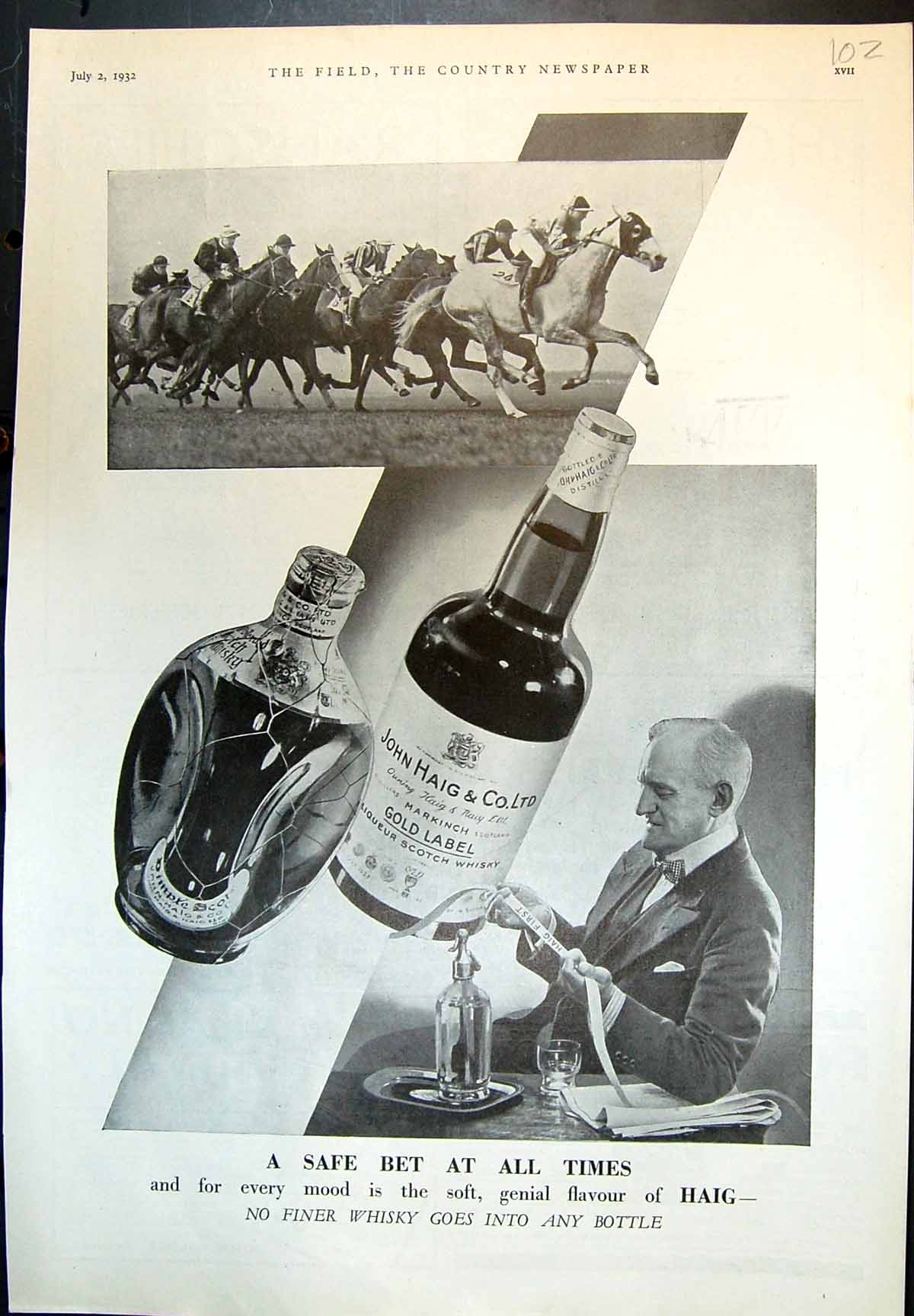 Old Haig Whisky No Finer Whisky Goes Into Any Bottle Genial Flavour 1932 20th
