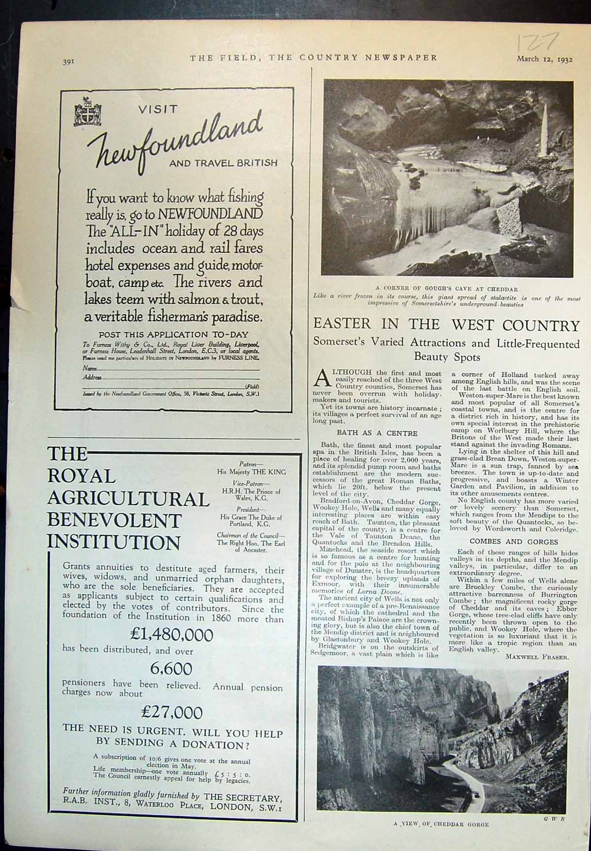 Old Easter West Country Somerset Goughs Cave Riley Alpine Six Car 1932 20th