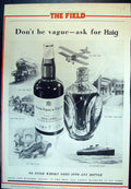 Antique Old Print Dont Be Vague Ask Haig Whisky Hatfield Blotting Pads 1933
