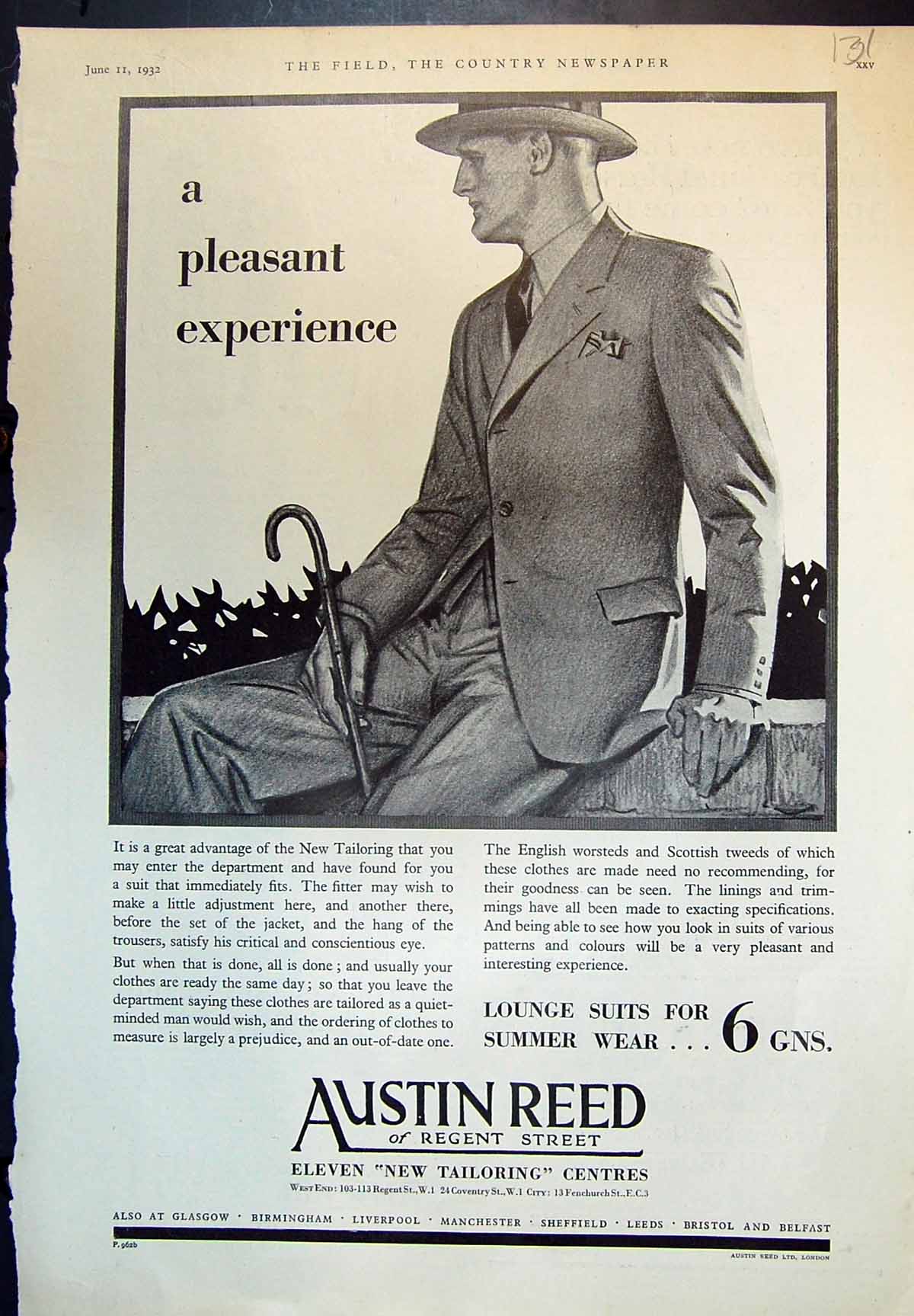 Old Vintage Print Austin Reed Lounge Suits International Horse Show 1932 20th