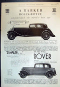 Old Barker Rolls Royce Continental Saloon Rover High Speed Cars 1933 20th