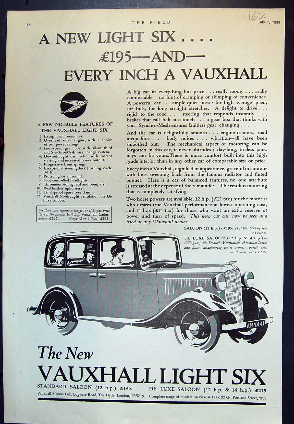 Old Vauxhall Light Six Standard Saloon Silver Fox Cubs Dartmoor 1933 20th