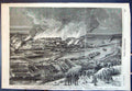 Old Antique Print Conflagration Sebastopol Height Termination Redan 1855 19th
