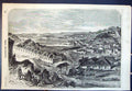 Old Antique Print General View Sebastopol From Heights Western Side 1855 19th