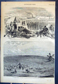 Antique Old Print Omar Pach Haranguing Turkish Troops Tongue Arabat Seas 1855