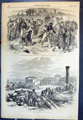 Antique Print Tartar Horse-Stealers Being Punished Dockyard At Kertch 1855 19th