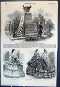 Old Print Bronze Galley Monumental Trophy Sebastopol Crimea Fashion 1855 19th