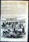 Antique Old Print Armistice After The Battle Tchernaya Siers Horseback 1855