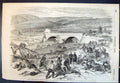 Antique Old Print Traktir Bridge Over Tchernaya Defence Works By French 1855