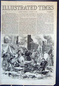 Antique Print Sketch Streets Sebastopol Siers Drinking Table Benches 1855 19th