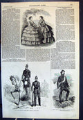 Antique Print Autumn Fashions Crimean Mounted Police Artillery Officer 1855