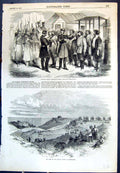 Old Print Drawing Russian Conscripts Camp Foreign Legion Shorncliffe 1855 19th