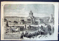 Old Antique Print The Street The Bell Sebastopol Siers Ruins Towers 1855 19th