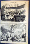 Antique Old Print On Board Highflyer Before Action Patriotic Fund Band 1855