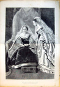 Old Antique Print The Queen And Princess Louise Sketch Opening Parliament