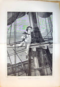 Antique Print Mast-Headed A Middy In Disgrace Ship Ropes Young Boy Seagull