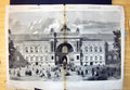 Antique Old Print Grand Entrance Paris Exhibition Champs Elysees Crowds 1855