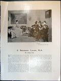 Antique Print A Roundelay J Seymour Lucas Three String Musicians Lady Piano