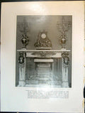 Antique Old Print Fireplace Candelabra Imperial Eagle Austria Clock Satyrs