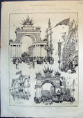 Old Queen'S Visit To Liverpool Triumphal Arch Decorations Flags 1886 Victorian