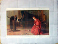 Original Old Antique Print Colour Song Without Words Romance Music Piano
