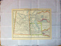 Antique Old Print Map Central Canada Manitoba Saskatchewan Winnipeg Ontario