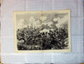 Original Old Antique Print Damaged 1855 War Battle Redan Siers Weapons 19th