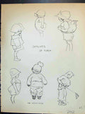 Old C1932 Important People Dowd-Brenda Spender Winter Sport Sketch Ch 20th