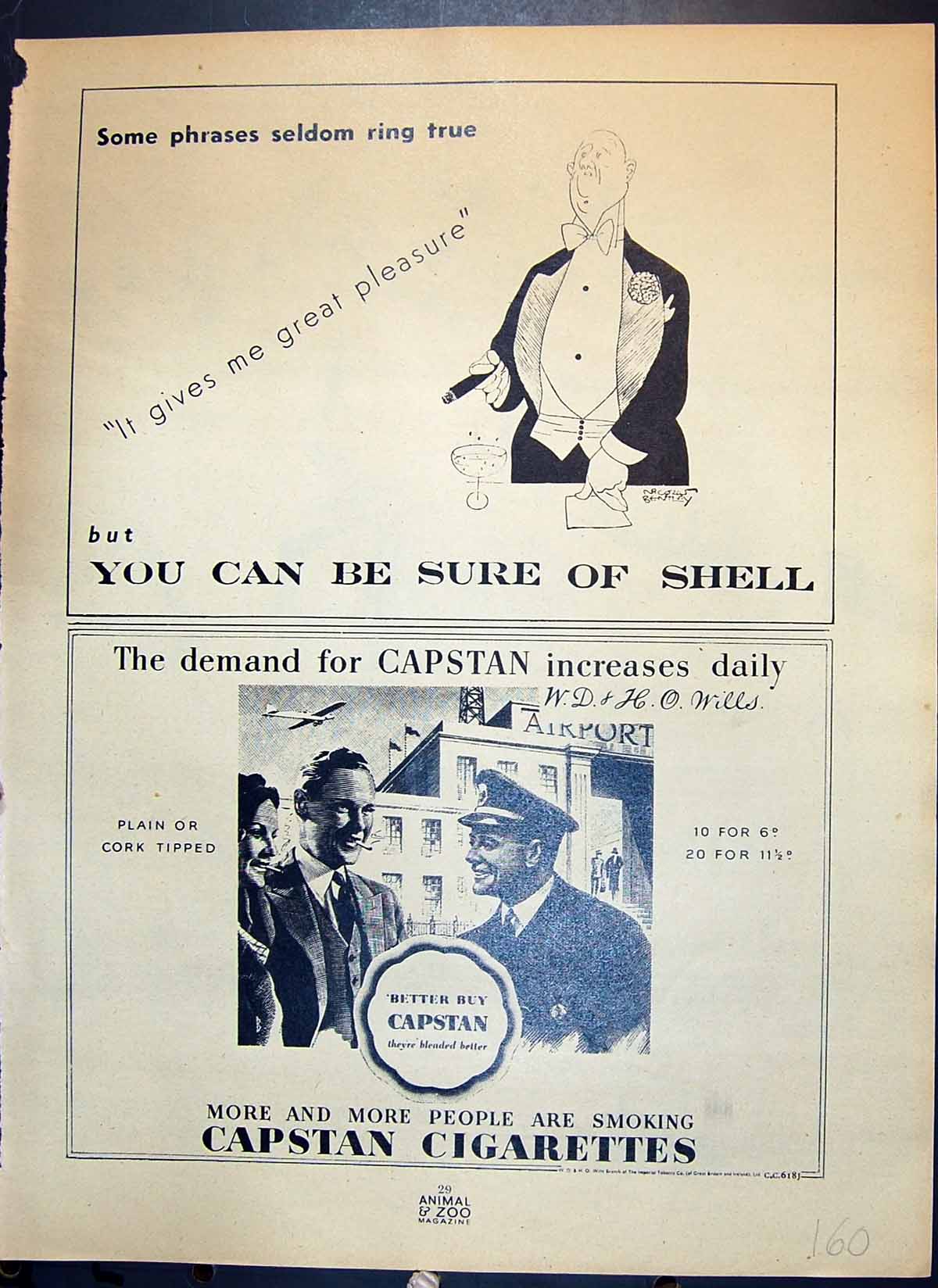 Antique Old Print Shell Capstan Cigarettes Advertisement Richard Bird Devon