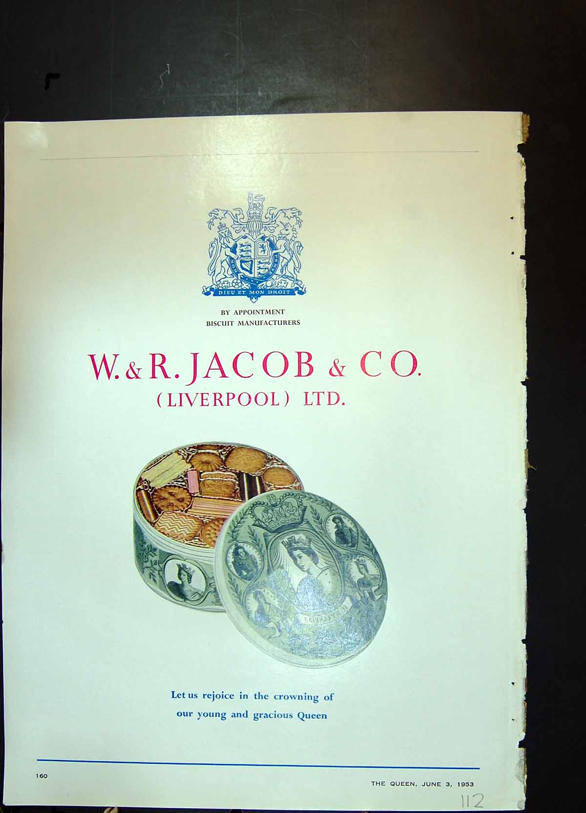 Old Vintage Print W R Jacob Biscuits Nine Elms Pure Paint Products 1953 20th