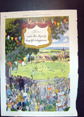 Antique Old Print Fisons Wish Her Majesty Long Life Atco Motor Mowers 1953 20th