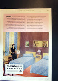 Original Old Vintage Print Vantona Consort Bedcovers Nescafe Pure Coffee 1955