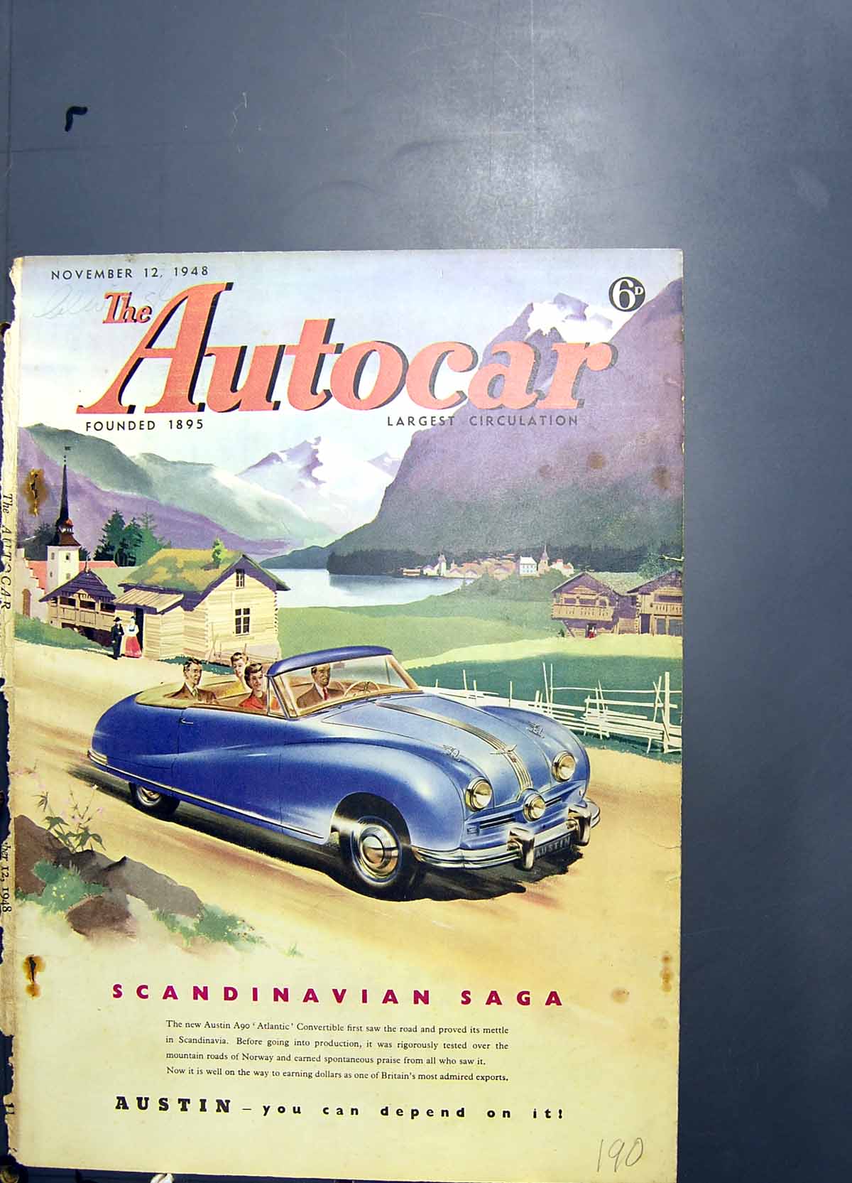 Antique Old Print Austin A90 Atlantic Convertible Girling P V Dampers 1948