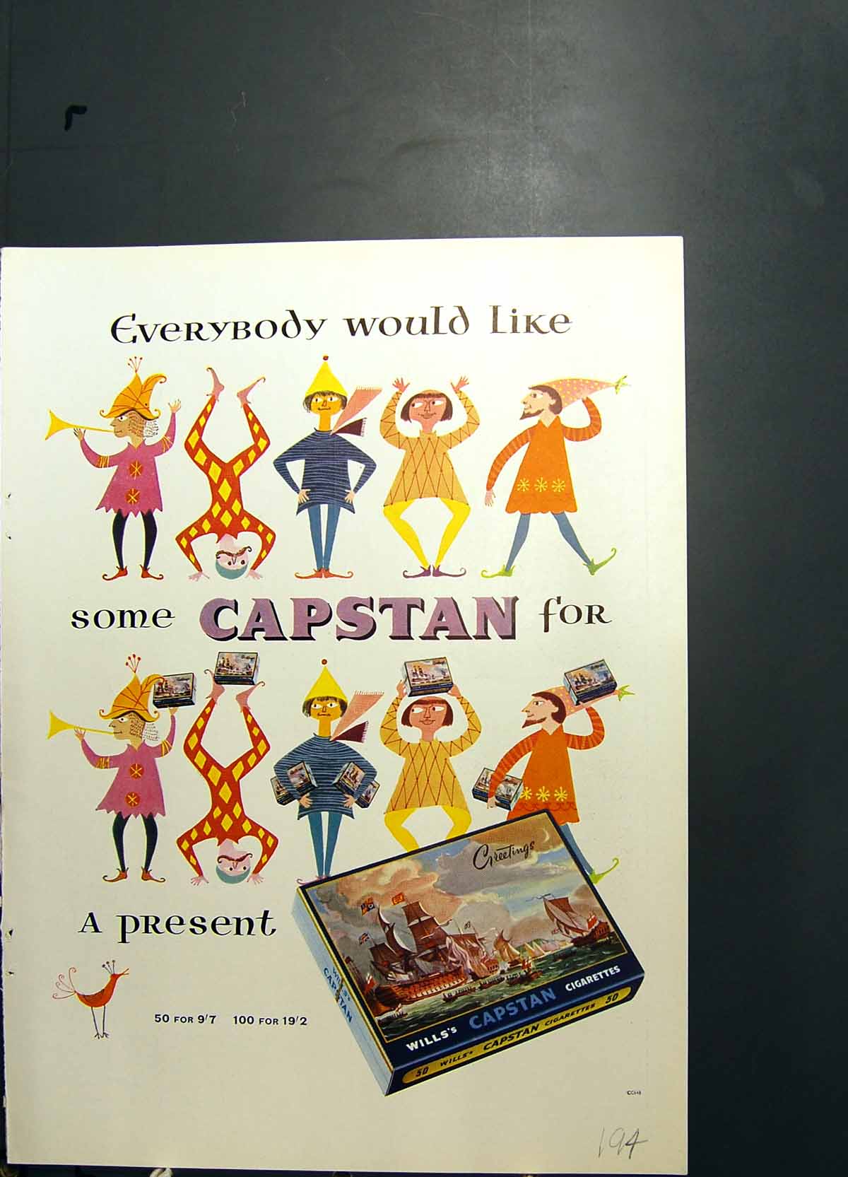 Old Print Capstan Cigarettes Burnetts Shortbread Mackinlays Scotch Whisky 20th